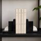 Geometric bookends in black marble and white stone – Art Deco style