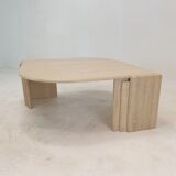 Table basse en travertin italien, années 1980