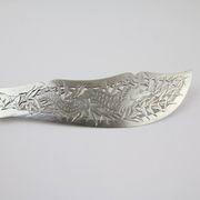 Large Silver Metal and Bois D'Amourette Fish Service Cover