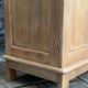Solid raw oak school glass cabinet 1950