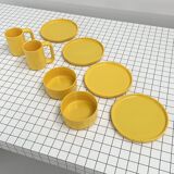 Yellow Dinnerware Set by Massimo Vignelli for Heller, 1970