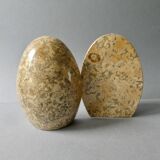 Marble bookends, egg shape