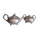 Teapot and sugar bowl set from James Dixon & Sons from Shefield in silver plating
