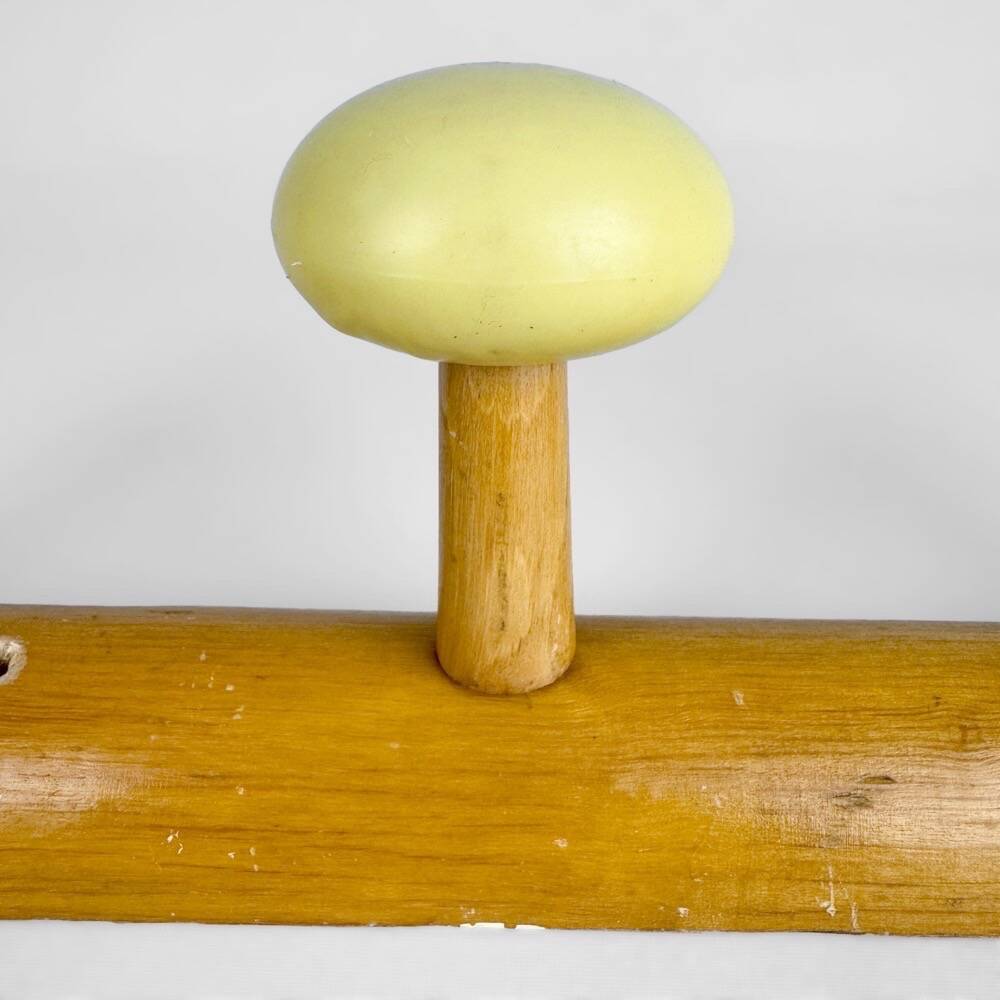 Wooden coat rack with multi-colored balls from the 60s