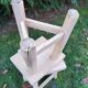 Pair of tripod stools raw wood