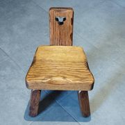Tripod chair for children, Scandinavian chalet brutalist design.