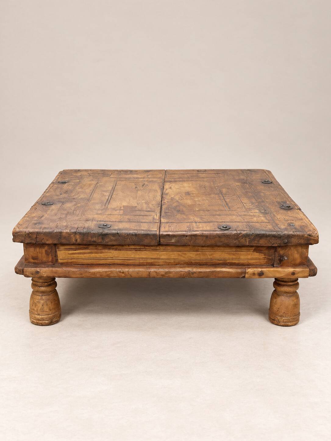 Old Indian solid wood coffee table – floor table