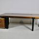 Important walnut executive desk for faram 1957 italy publisher 80's