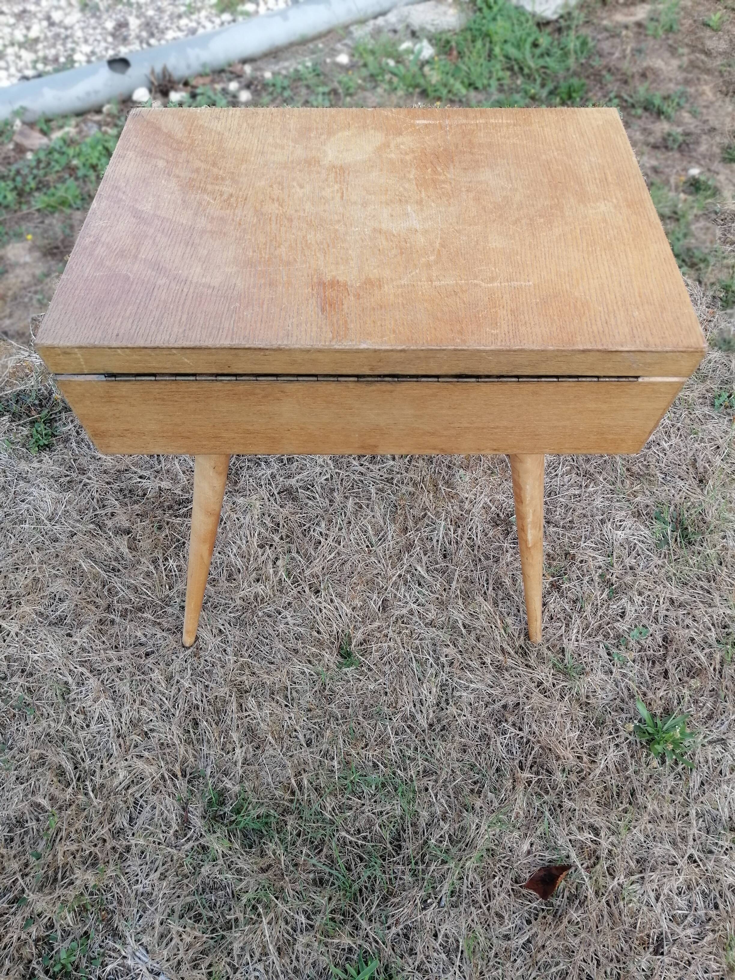 Wooden worker vintage compass feet