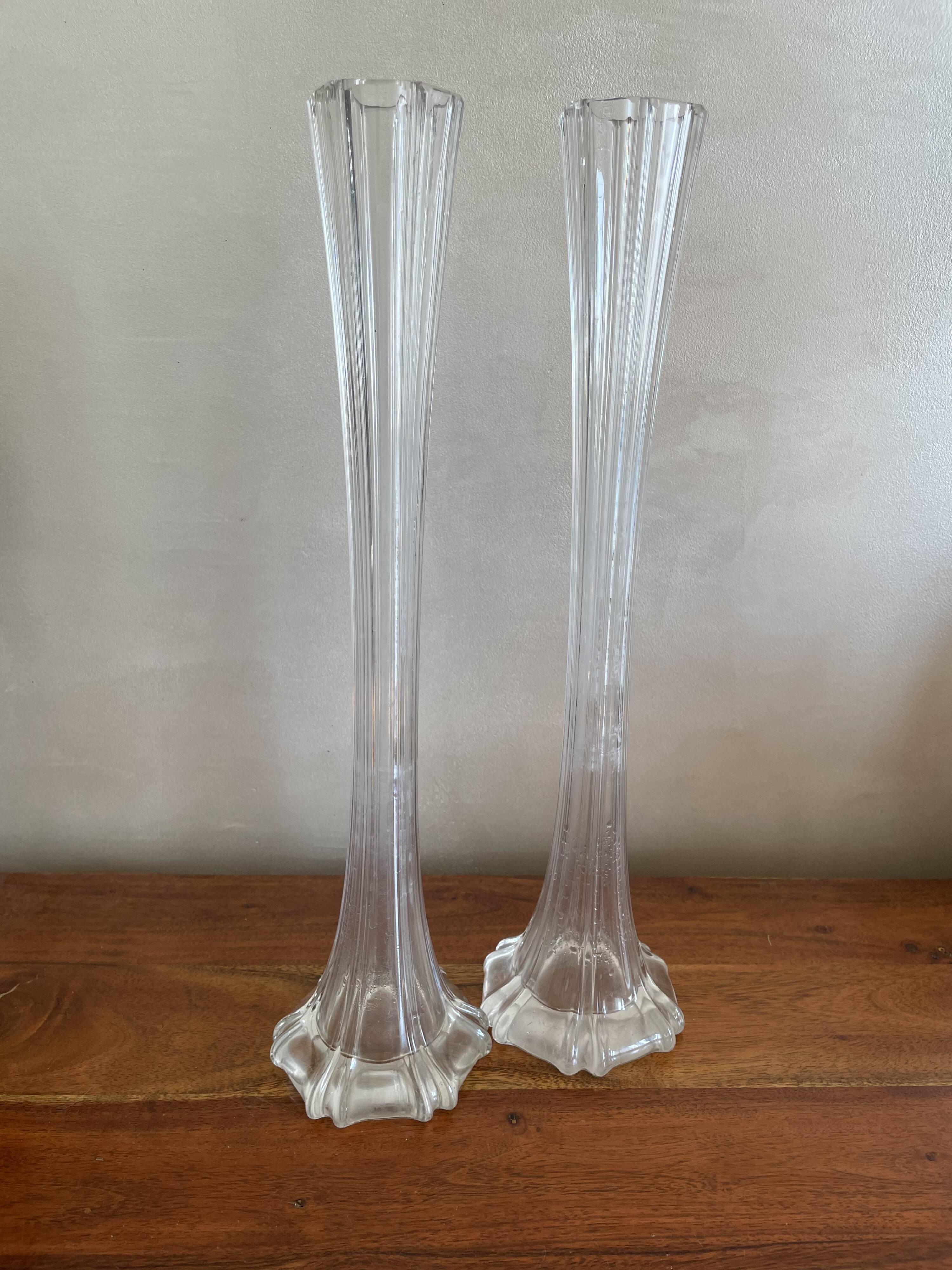 Pair of soliflore glass vases