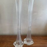 Paire de vases en verre soliflore