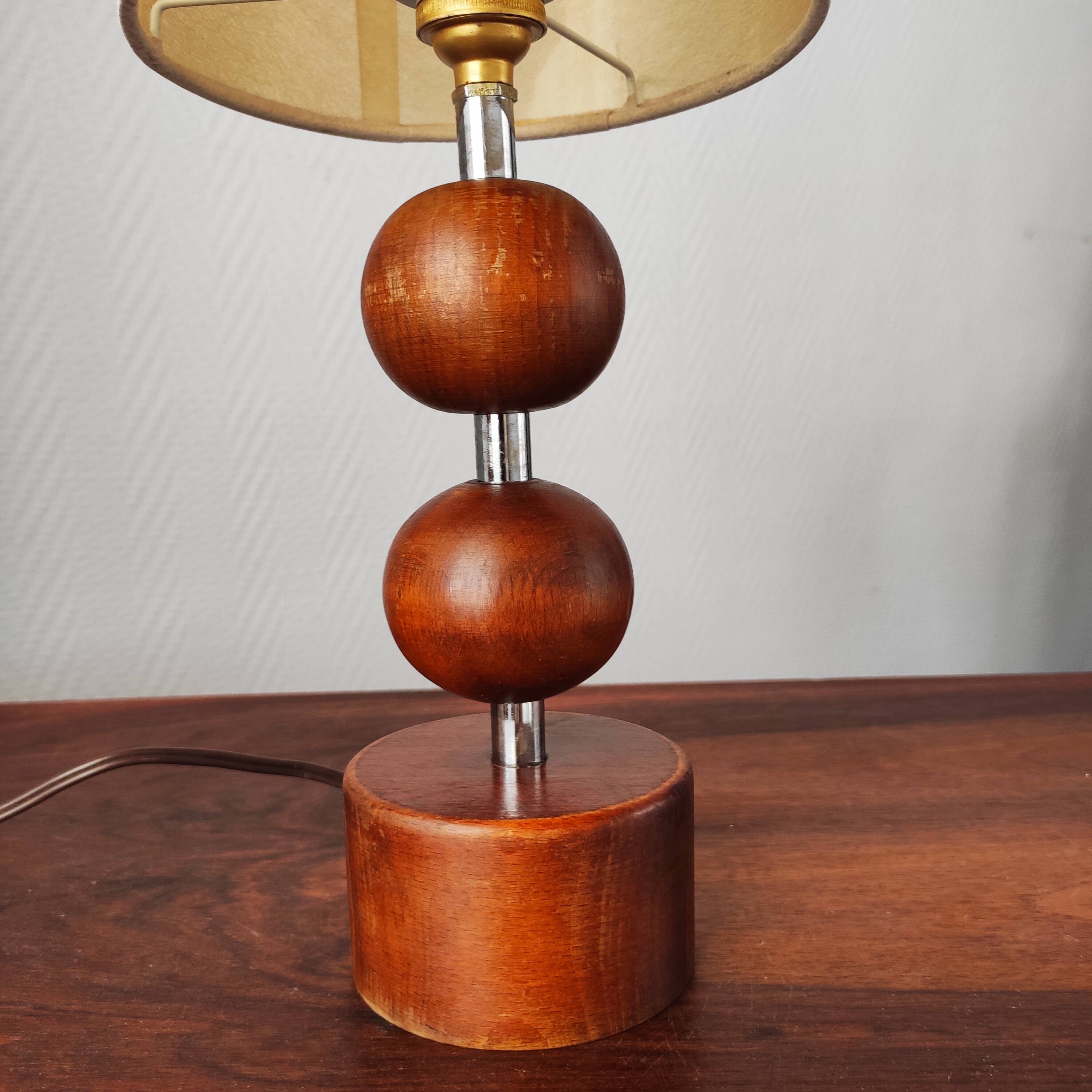 Scandinavian wooden lamp 1960