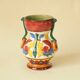 Antique polychrome ceramic vase – Italy 20th century – Handcrafted floral decoration