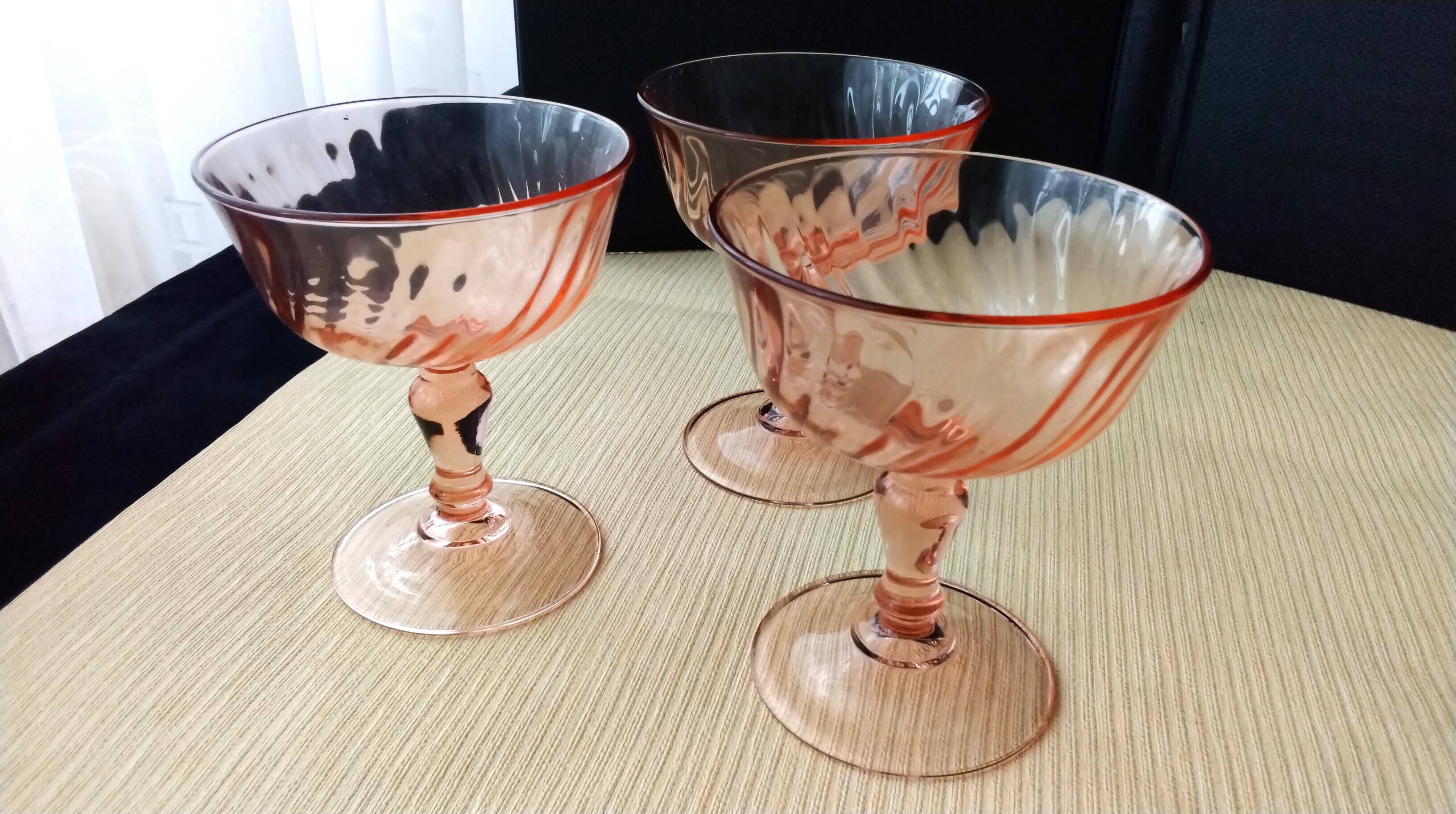 3 Luminarc Rosaline Model Champagne Glasses