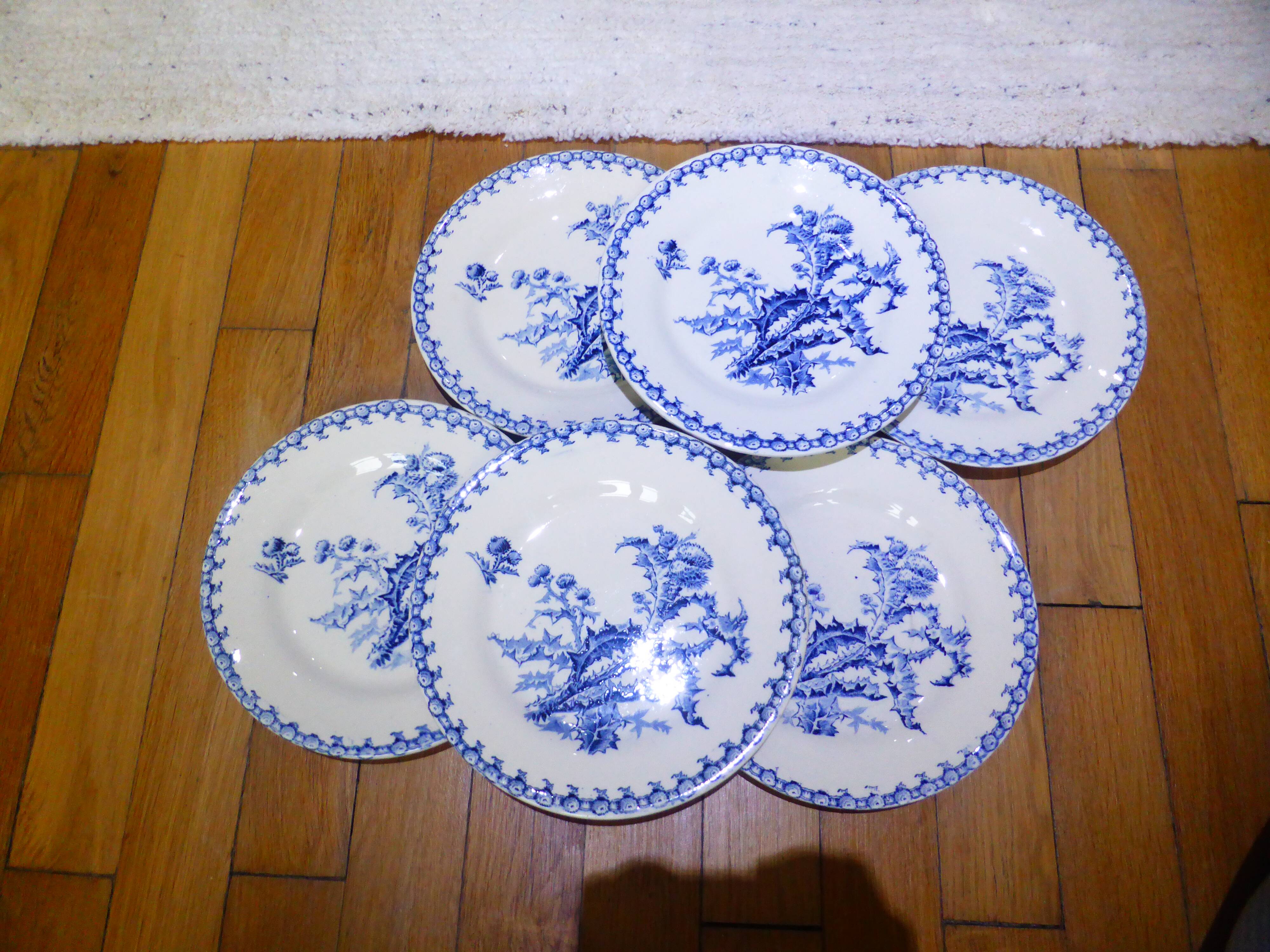 6 Gien Chardons dessert plates (7)