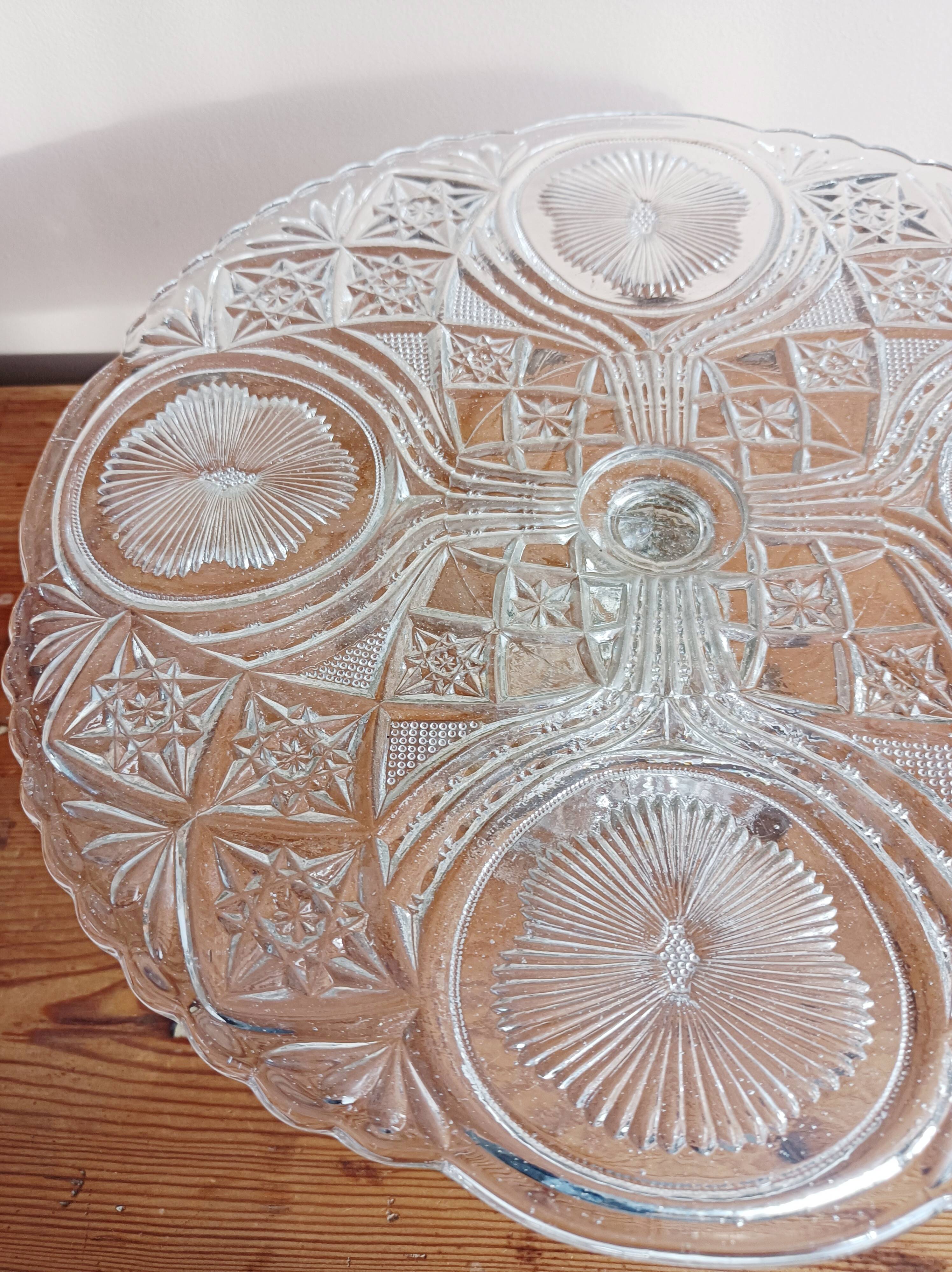 Cut glass cake stand