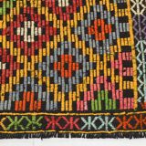 7x9 Yellow Green Handmade Wool Scandinavian Kilim Rug