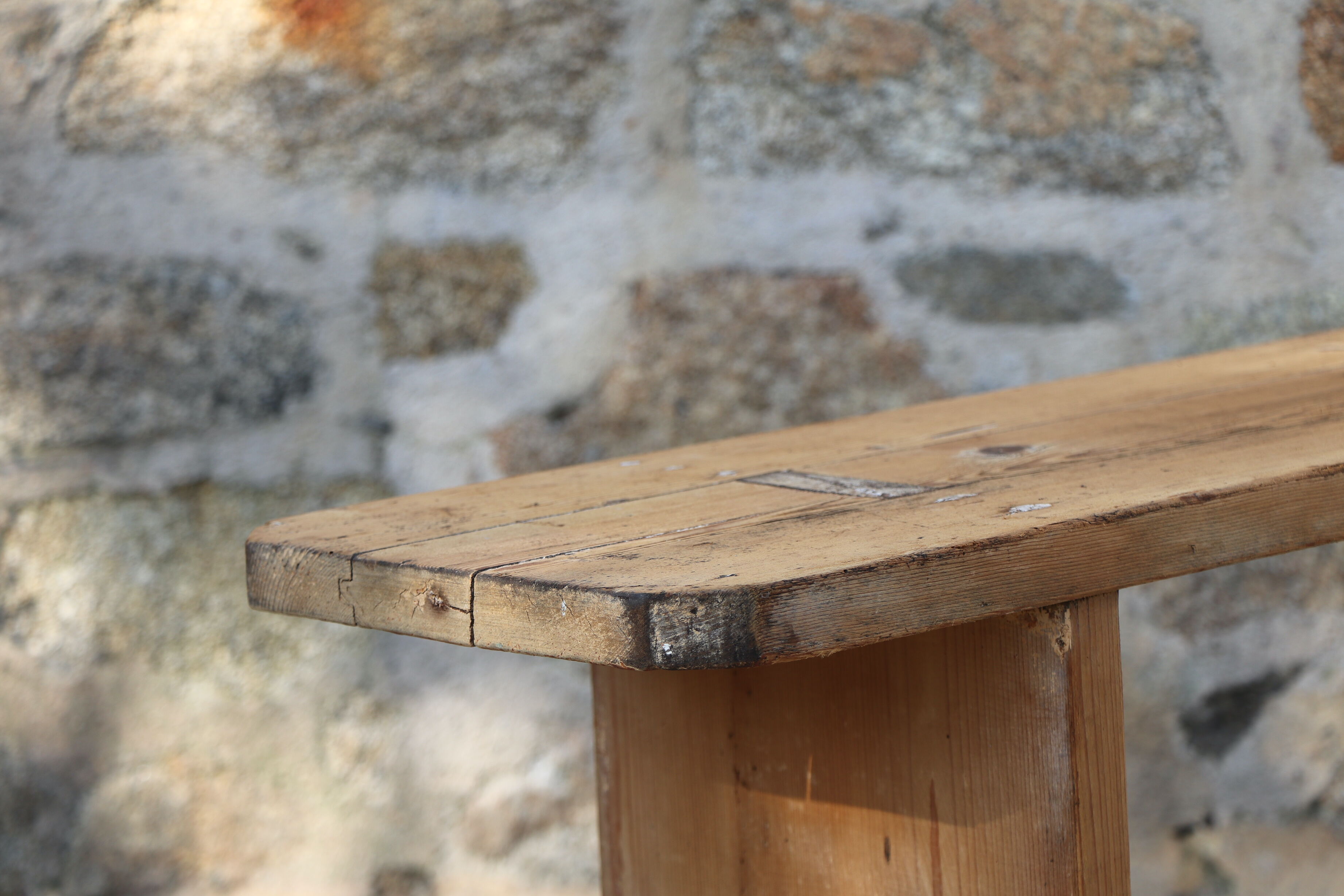 Old wooden bench patina