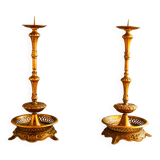Bronze candlesticks from the end of the 19th century to the beginning of the 20th century. bronze candles.candiles.