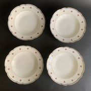 4 soup plates in Paris porcelain, "A la Reine" model, 1890, Damo