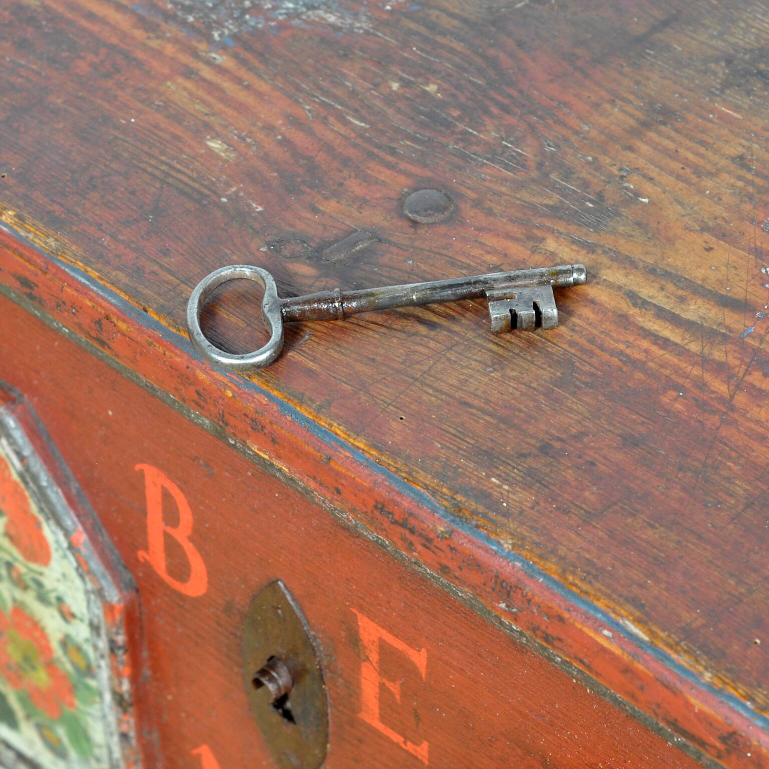 Folk art wedding chest from 1849