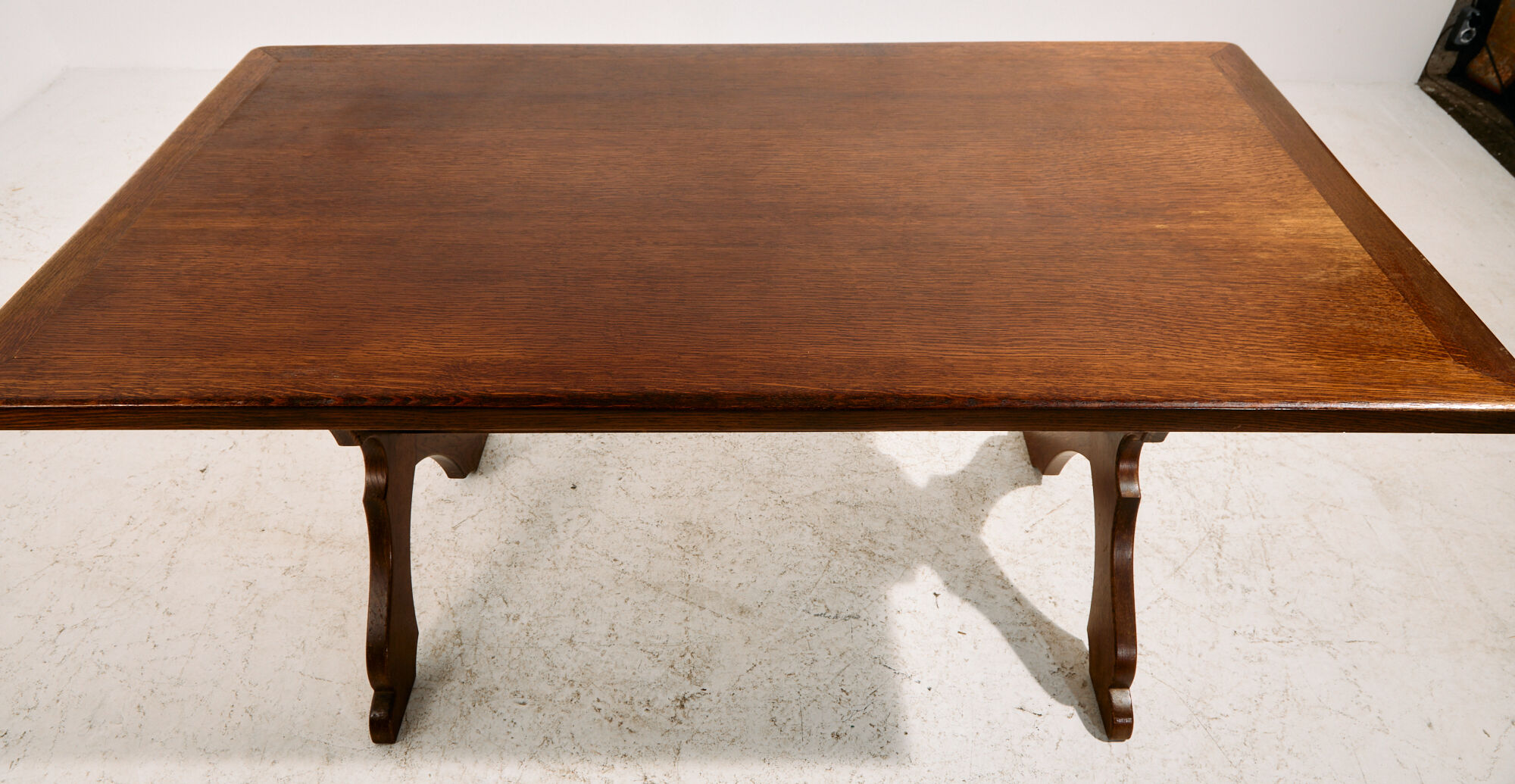 Brutalist oak dining set, set of 7.