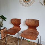Set of 2 Pagholz Pagwood chairs 1960-1970