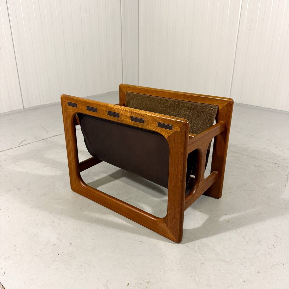 Salin Møbler teak & leather magazine holder Denmark 1960’s