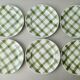 6 flat plates Moulin des Loups tablecloth model, 23 cm