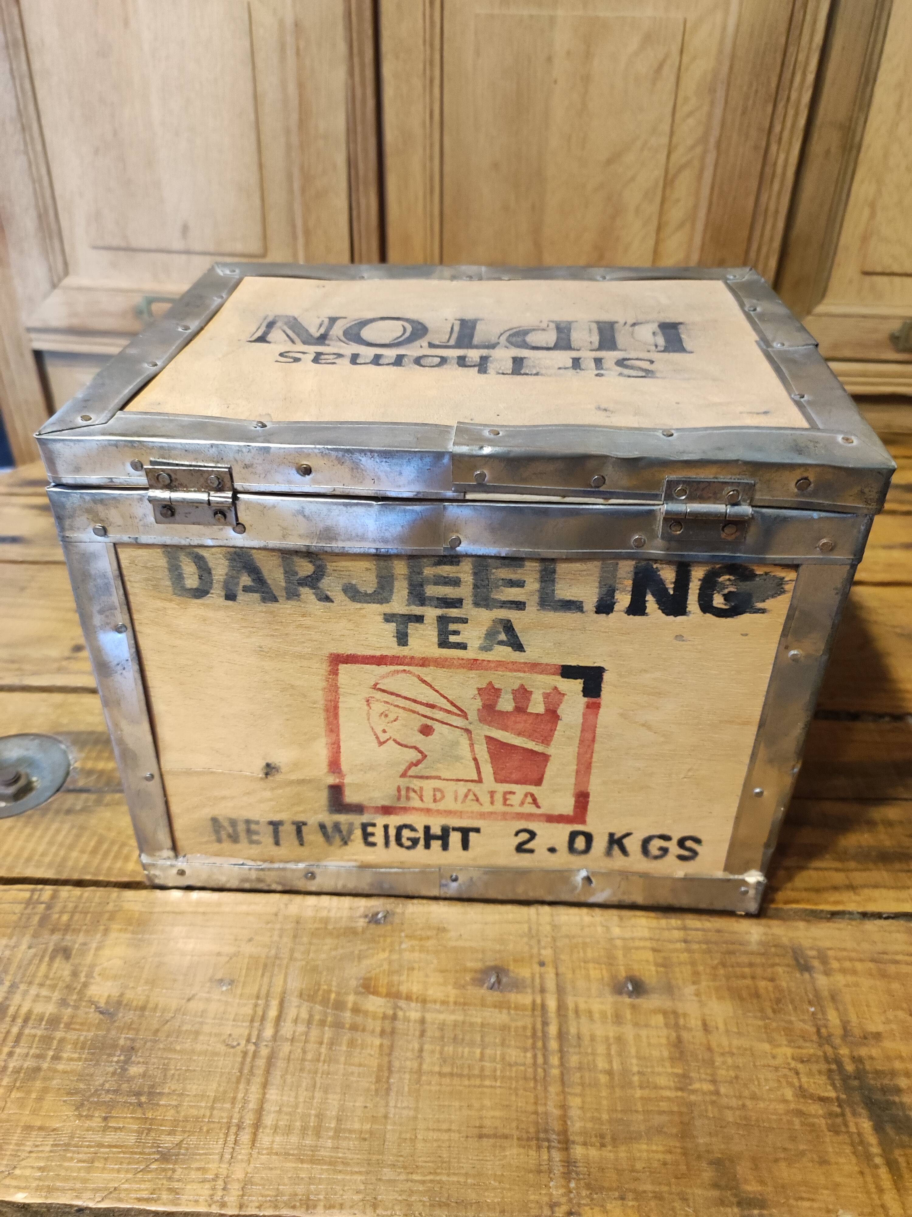 Wooden box on Thomas Lipton