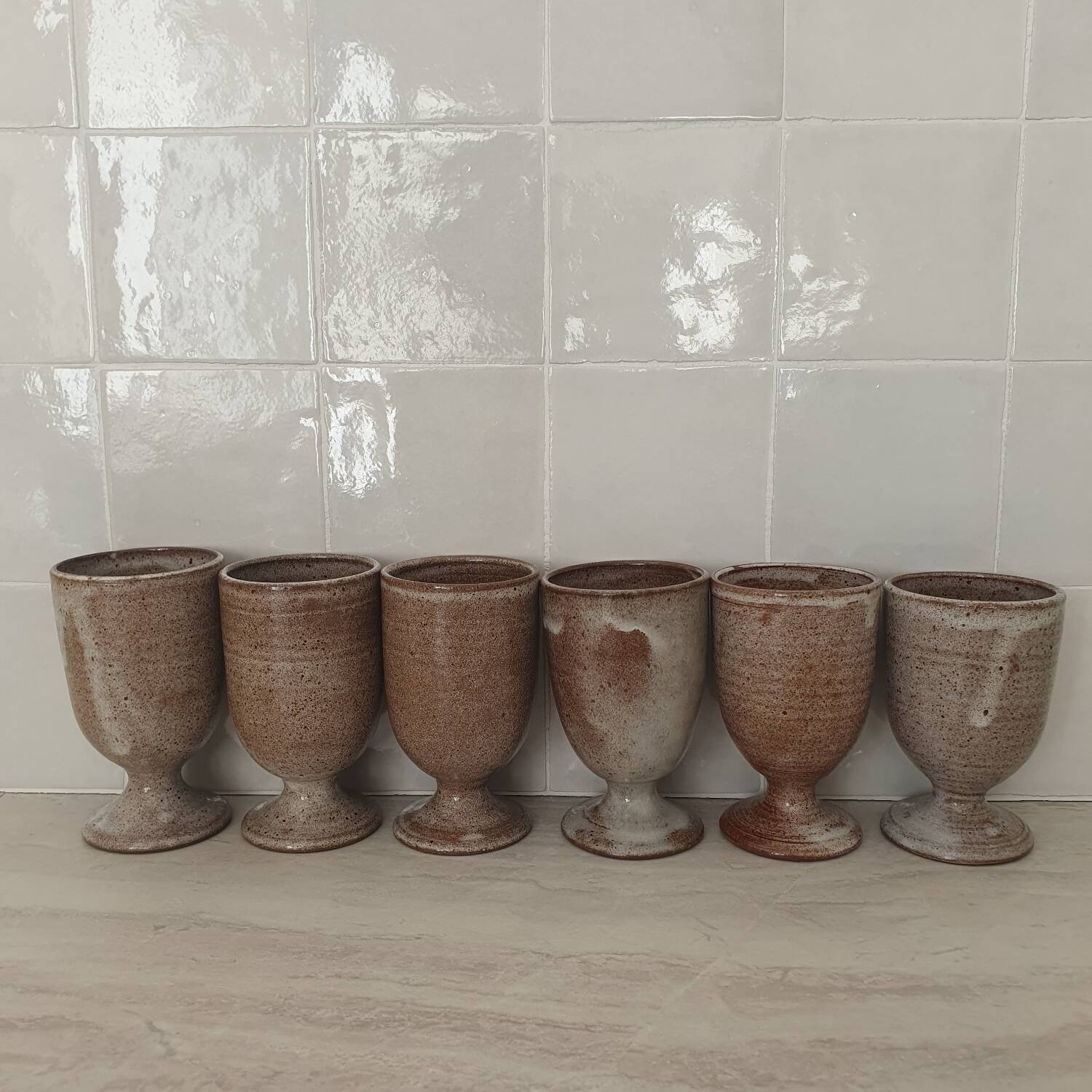 Signed stoneware cups or Mazagran