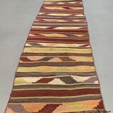 Old Turkish narrow Kilim Runner 265x52 cm shabby chic, vintage kelim