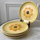 Set of 5 dessert plates flowers Gien 70s