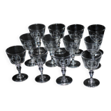 Set of 12 Art Nouveau glasses.