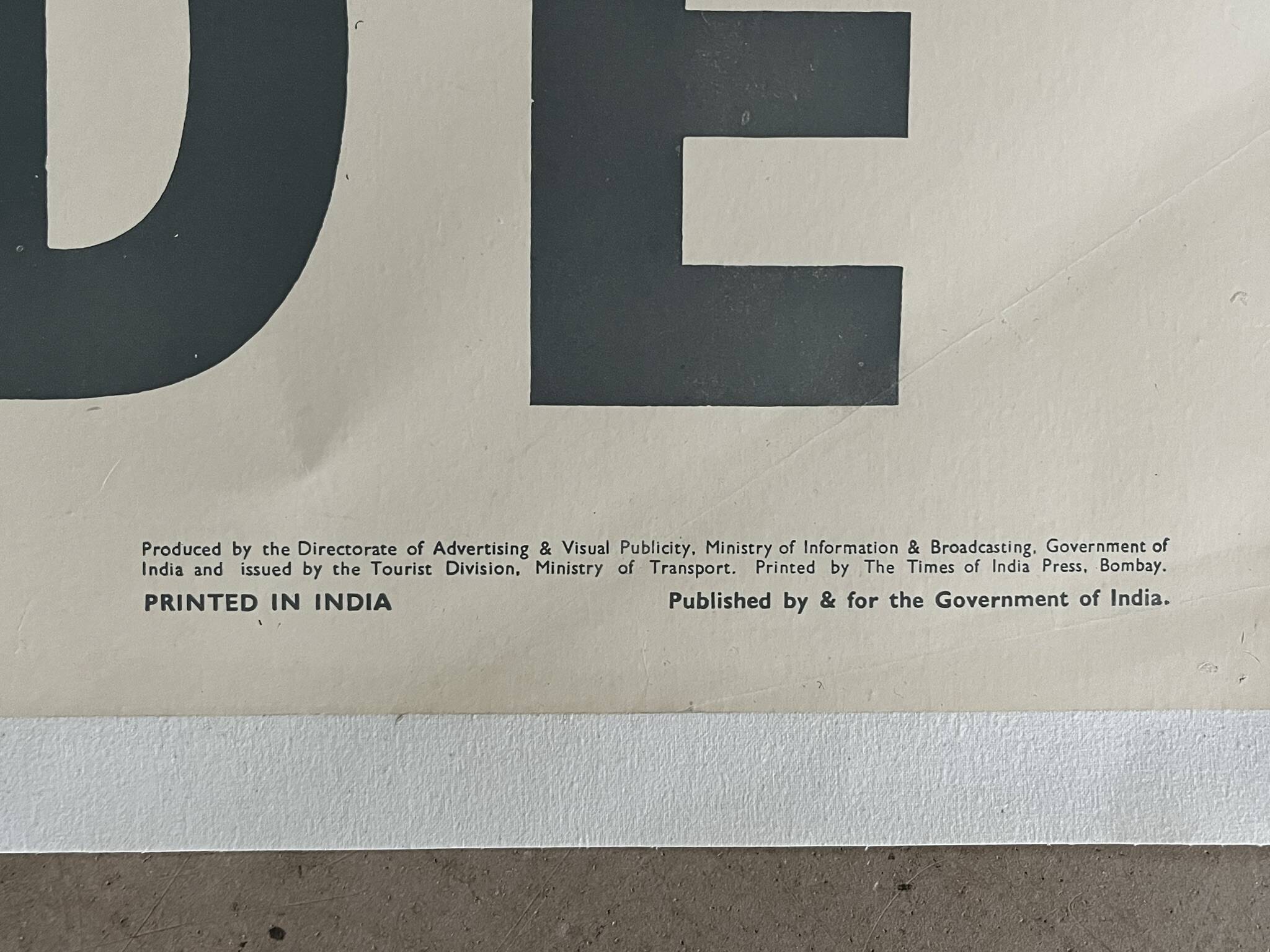 Sanchi INDIA canvas advertising poster circa 1960