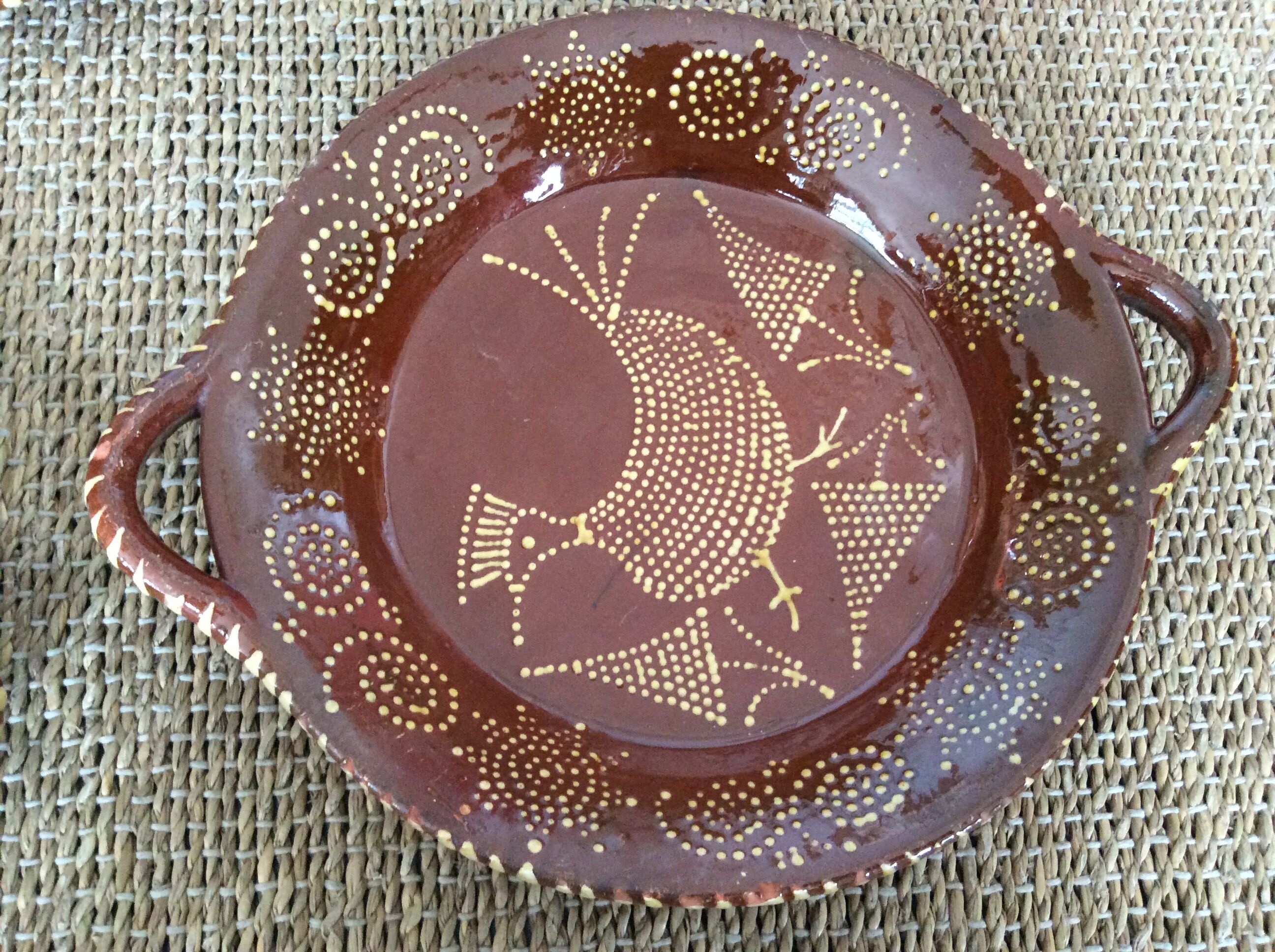 5 flat plates in glazed terracotta