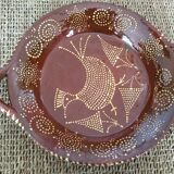 5 flat plates in glazed terracotta