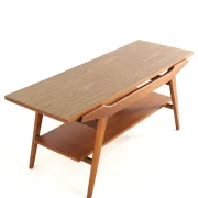 Table basse avec plateau réversible - teck mid-century moderne - design néerlandais