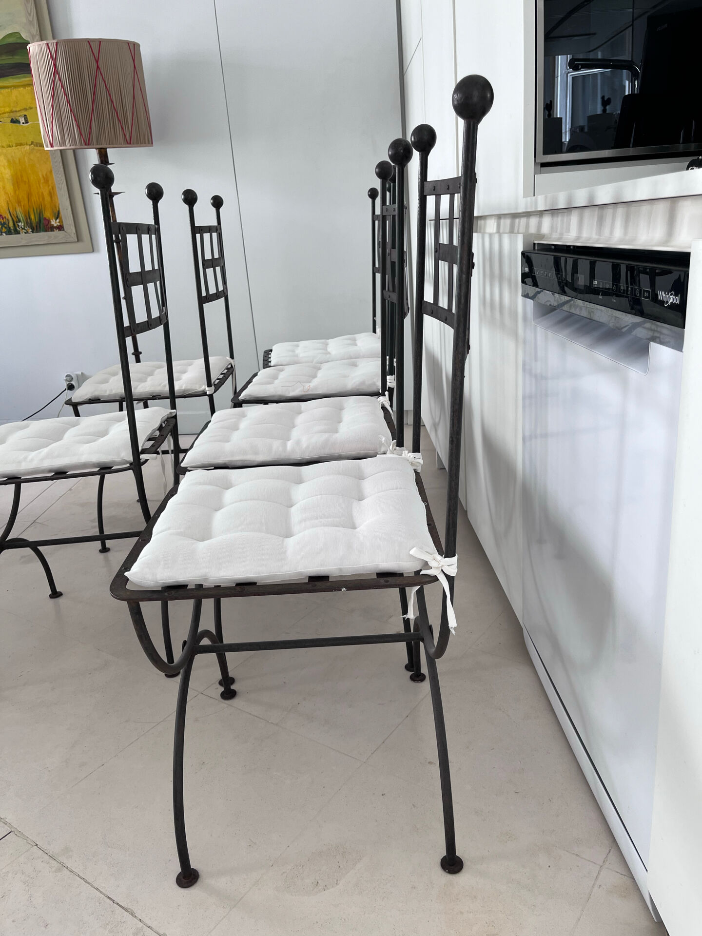 Set of 6 wrought iron chairs