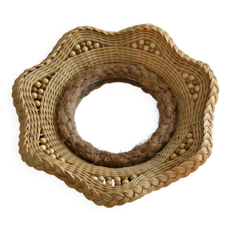 wicker and rope mirror
