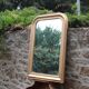 Vintage champagne gold wooden mirror – Louis-Philippe style – 86 × 62 cm