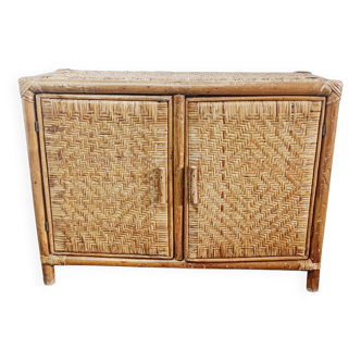 Low rattan buffet