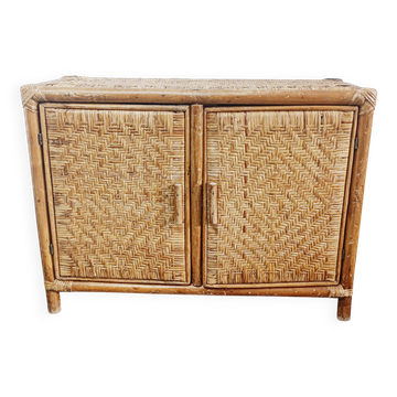 Low rattan buffet