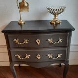 Commode patiné style Louis XV 2 tiroirs