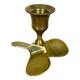 Golden brass propeller candle holder
