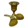 Golden brass propeller candle holder