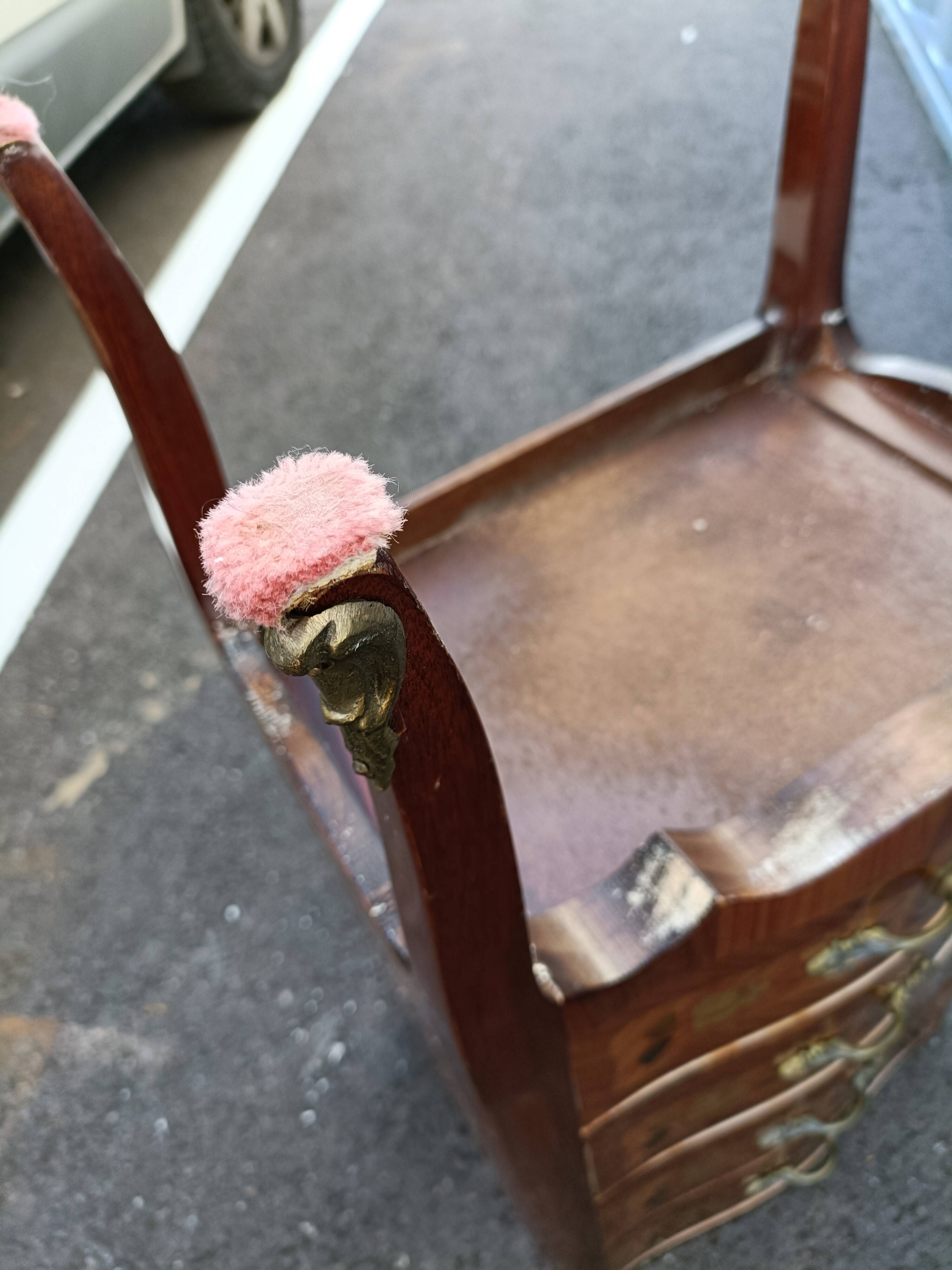Dresser chiffon marquetry style louis xv marble top