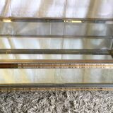 Glass and gold glass and metal coffee table 70