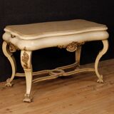 Dutch lacquered and gilded table with marble top