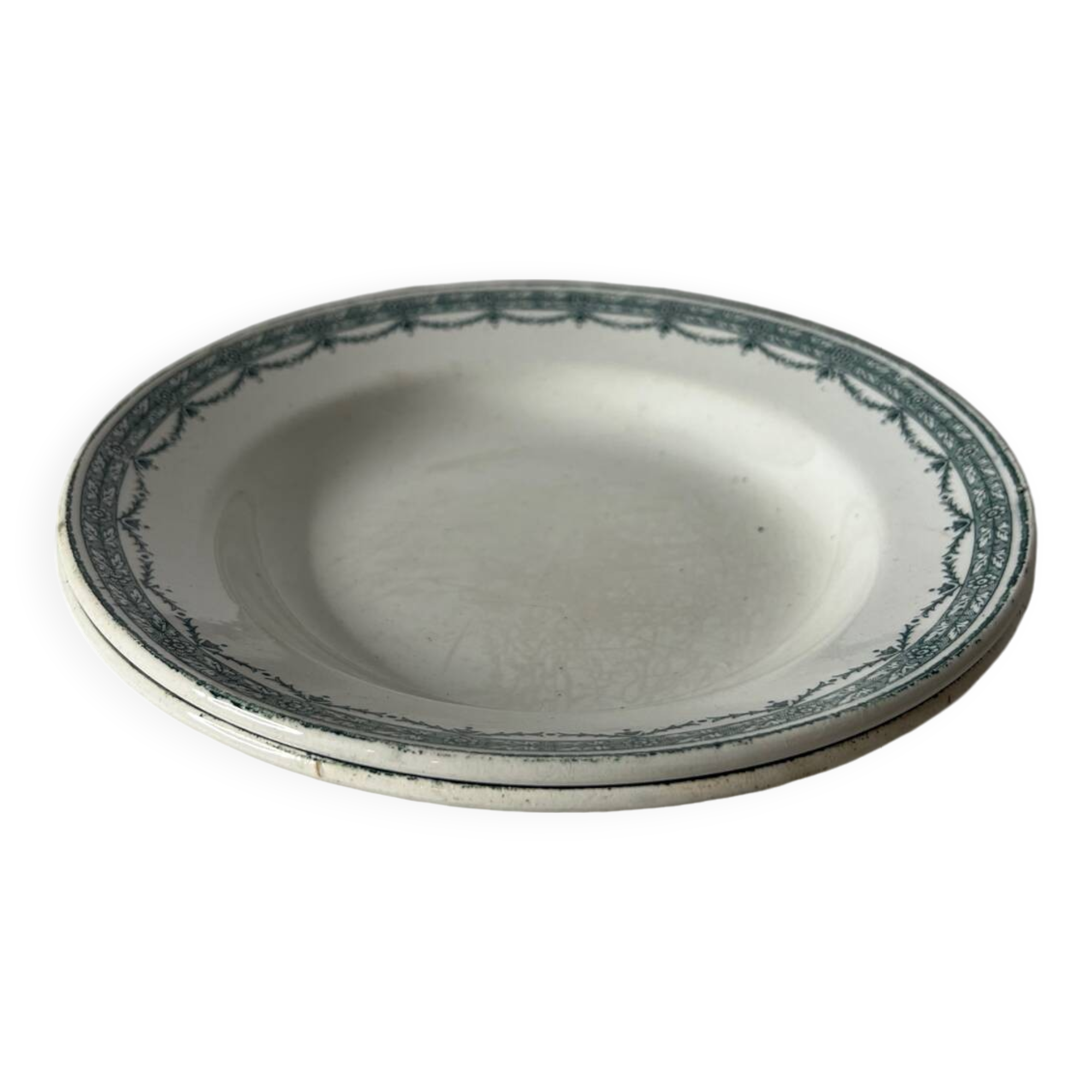 Set of 2 Terre de Fer St Armand Magali soup plates